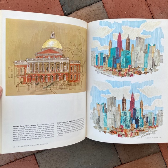 1978 The Technique of How to Draw Buildings Urbex Architecture Book City Scene - Picture 8 of 16